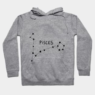 Zodiac Sign - Pisces Black Hoodie